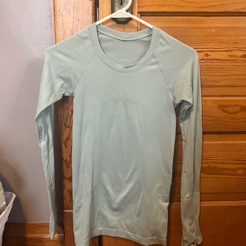 Light Blue Lululemon Long Sleeve Swiftly Tech